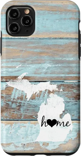 Vista 13 de Michigan Rustic Home Pride US State Distressed Look Case for iPhone 17