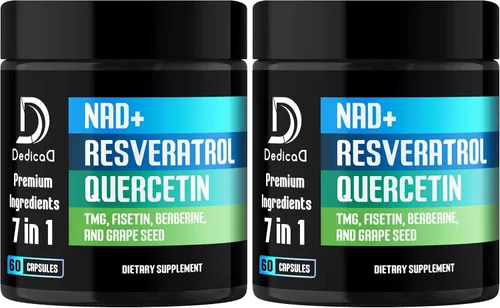 Vista 9 de DEDICAD Suplemento NAD.+ - Combinado con Resveratrol, Quercetina, Berberina, Fisetina, TMG y Semilla de Uva - 60 Cápsulas