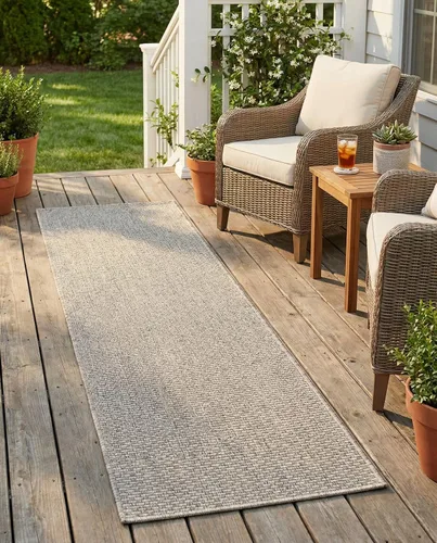 Vista 18 de Rugs.com Outdoor Solid Collection - Alfombra de pelo plano beige de 2 x 3 pulgadas, perfecta para entradas, cocinas, rincones de desayuno, piezas
