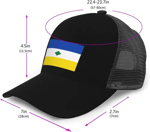 Vista 2 de IMEEGIEN Flag of Muzo (Boyacá) Baseball Cap for Men Women Adjustable Breathable Mesh Baseball Caps Outdoor Sports Trucker Hat Black