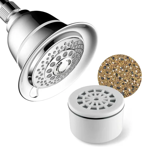 Vista 4 de AquaCare by HotelSpa 1139 - Cartucho desechable enriquecido KDF para filtro de ducha universal compacto o cabezales de ducha filtrados/duchas de mano
