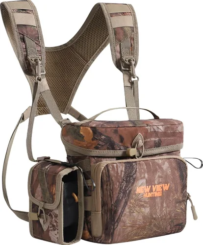 Vista 8 de NEW VIEW CamoRanger Binocular Harness Chest Pack, Ripstop Bino Harness with Rangefinder Pouch and Rain Cover for Hunting