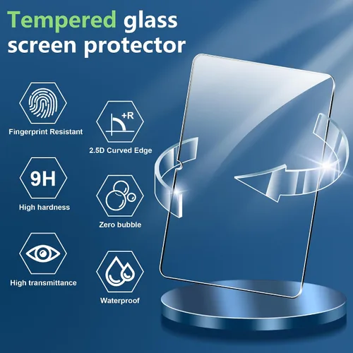 Vista 2 de Protector de pantalla para Redmi Pad 2 SE (2026) de 9.7 pulgadas, dureza 9H, arañazos, vidrio templado, compatible con fundas, arañazos