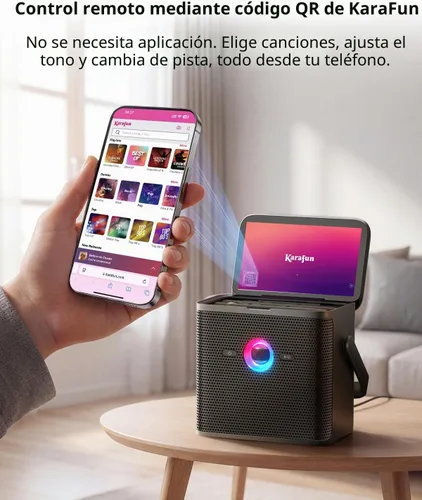 Vista 5 de Máquina de Karaoke Ikarao para Adultos, con Pantalla de Visualización de Letras, Tablet de Karaoke de 32GB, 2 Micrófonos Inalámbricos, Altavoz