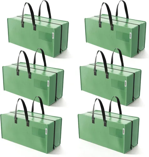 Vista 17 de WORKPRO 1 paquete de bolsas de mudanza extra grandes con cremalleras y asas de transporte, correas de mochila, bolsa de almacenamiento resistente