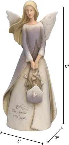 Vista 7 de Roman Giftware Inc., Colección de Ángeles Inspiradores, 8.5 pulgadas de alto, Bless This Home Angel, Religioso, Inspirador, Duradero (3 x 3 x 8)