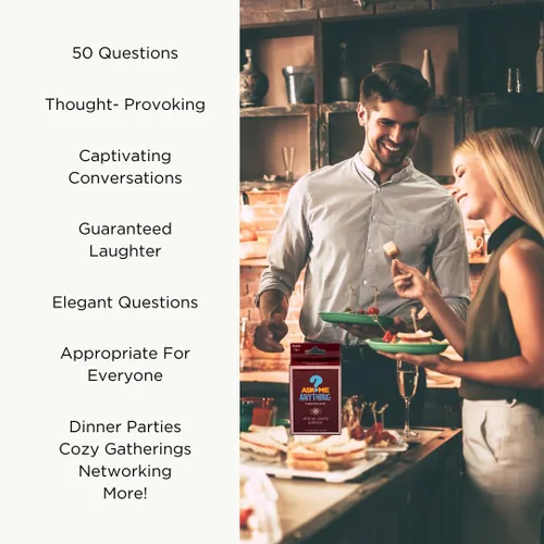 Vista 8 de ASKMEANYTHING Paquete de cena - 50 tarjetas de inicio de conversación para cenas memorables