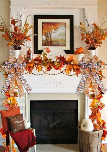 Vista 5 de Arco grande de calabaza de otoño para corona, cuadros blancos y negros para otoño, fiesta de Acción de Gracias, interiores y exteriores, suministros