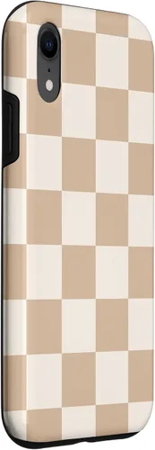 Vista 51 de Funda de tablero de ajedrez marrón beige claro para iPhone 14 Pro
