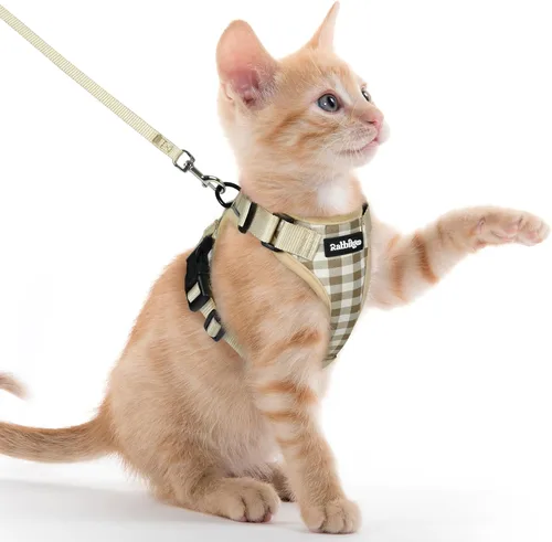 Vista 40 de rabbitgoo Cat Harness and Leash Set, Escape Proof Vest, Berry Pounce Soft Breathable Mesh, Easy Adjustable Fit, Snap Buckles, Sturdy Clip