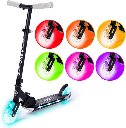 Vista 7 de AERO MOBILITY Two-Wheel Kick Scooter for Kids 5-8 with Dynamic RGB Lights Púrpura/Rosado