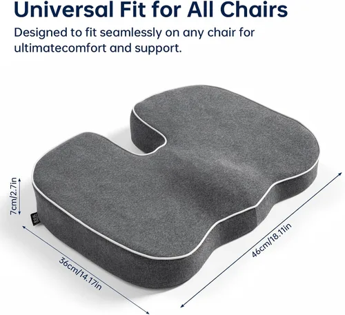 Vista 2 de Seat Cushion,Memory Foam Office Chair Cushion Tailbone Sciatica Pain Relief