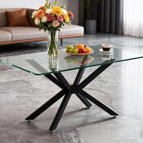 Vista 3 de Patas de escritorio de metal resistente de 29 pulgadas, base de mesa industrial de hierro forjado para vidrio, mármol, madera, marco de escritorio