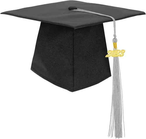 Vista 23 de Gorra de graduación negra con borla 2023/2024 para secundaria y licenciatura Negro Tassel