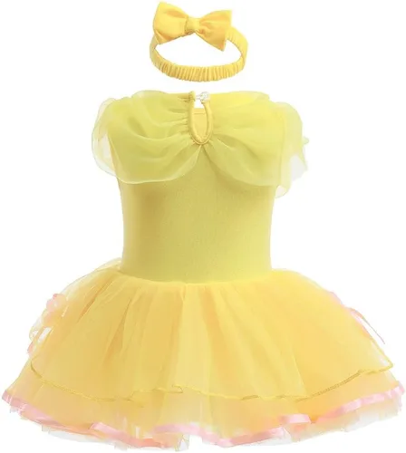 Vista 2 de Disfraces de princesa para bebé, disfraz de cumpleaños, vestido tutú con diadema para Halloween, Navidad, fiestas