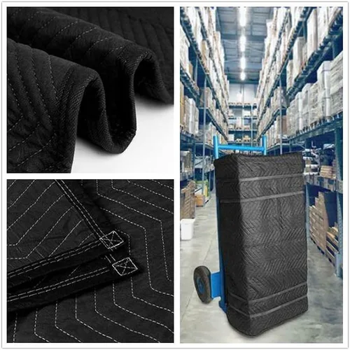 Vista 7 de 12 mantas de mudanza y embalaje de 80 x 72 pulgadas (peso de 55 lb/dz) – Almohadillas acolchadas para muebles de envío (negro)