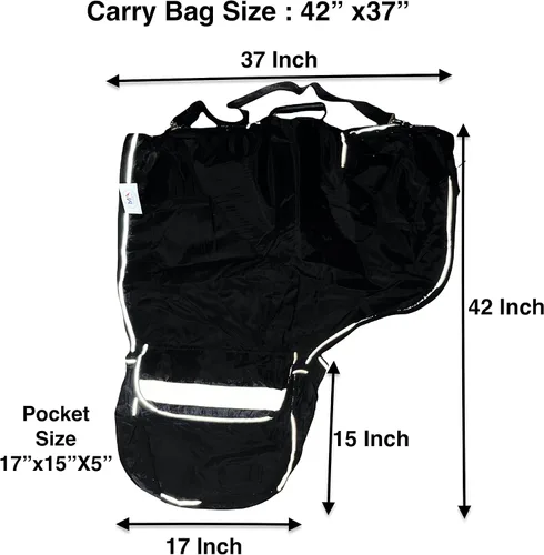 Vista 2 de Majestic Ally Nylon reflectante Western Saddle Carry Bag con bolsillos grandes- Negro