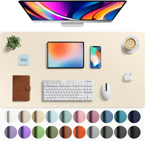 Vista 219 de Aothia - Protector de escritorio de cuero sintético grande, base antideslizante para mouse y superficie para escribir, impermeable, fácil de Agua