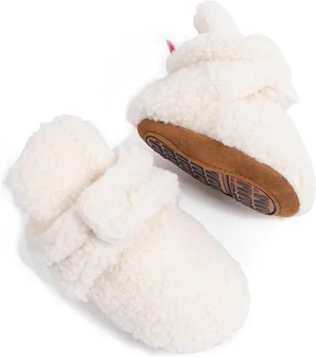 Vista 91 de Botines de forro polar para bebés, niños y niñas, pantuflas antideslizantes con agarre suave, zapatos de calcetín para recién nacidos, cuna