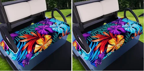 Vista 9 de AQQA Fundas para Asientos de Carrito de Golf, Manta de Asiento de Carrito de Golf de Microfibra Tropical Hoja de Palma-Boho-Mármol, Manta de Golf
