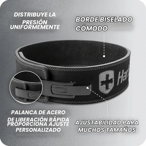 Vista 8 de Heavy Duty 10mm Lever Belt for Powerlifting - IPF Approved, 4" Wide, Adjustable Steel Lever Tensioning, Comfort Fit with Suede Lining, Durable Core