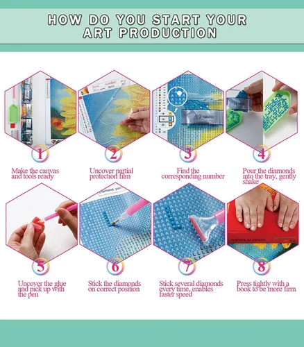 Vista 7 de Kits de pintura de diamantes para adultos, arte de diamantes de imitación, arte de Halloween, lienzo HD para bricolaje, taladro completo 5D