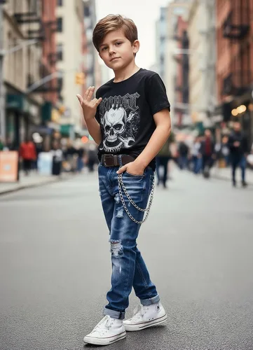 Vista 5 de Boy's Skinny Fit Ripped Destroyed Distressed Stretch Slim Jeans Pants