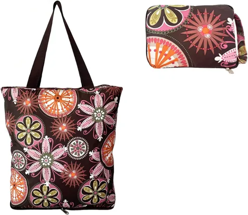 Vista 10 de Bolsas de comestibles plegables reutilizables para cocina, bolsa de asas plegable con cremallera