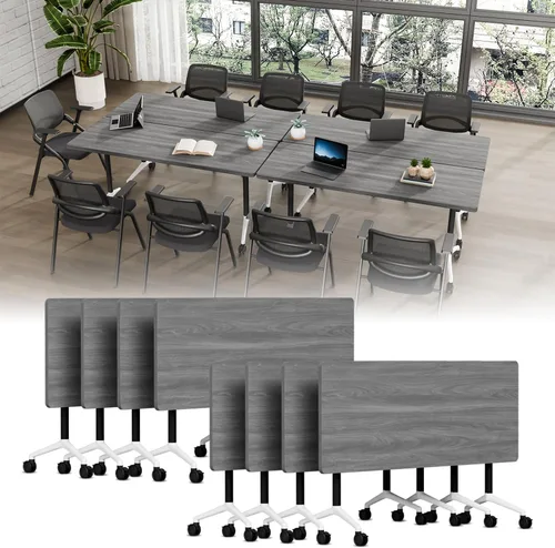Vista 50 de Folding Conference Table with Wheels, Modular Foldable Conference Room Training Tables for Training Rooms, Flip Top Mobile Rolling Meeting Seminar