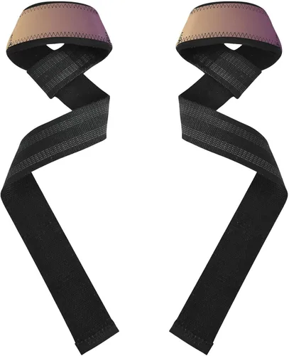 Vista 2 de Brown Gradient Lifting Straps 26" Power Workouts Wrist Wraps Gym for Weightlifting, Bodybuilding, Strength Training