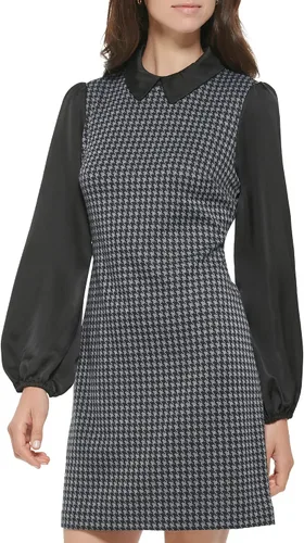 Vista 4 de Tommy Hilfiger Vestido acampanado con cuello Peter Pan para mujer