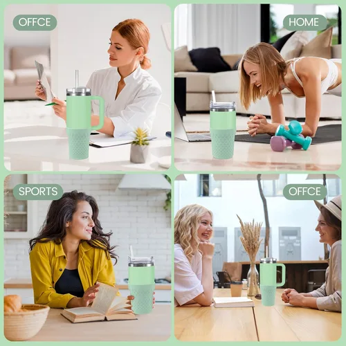 Vista 6 de Funda de silicona para botas para accesorios de copa Stanley, funda de silicona para botella de agua para Stanley Quencher H2.0 y vaso de aventura
