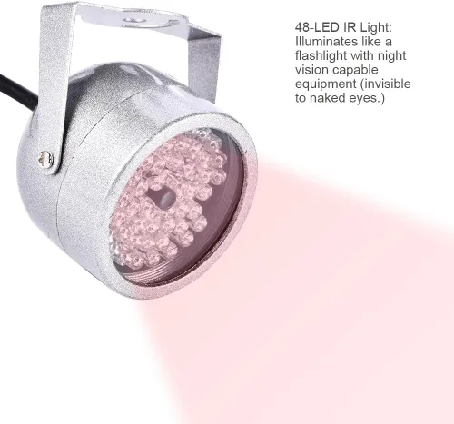 Vista 4 de Fosa 140 luces LED de visión nocturna infrarroja impermeable para cámara CCTV de seguridad