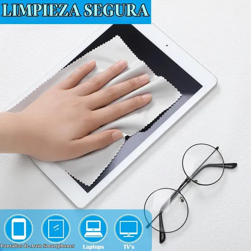 Vista 5 de Paquete de 200 paños de microfibra para lentes, paños de limpieza