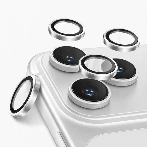 Vista 8 de Protector de lente de cámara para iPhone 17 Pro Max, vidrio templado 9H con marco de aleación de aluminio, compatible con iPhone 17 Pro/16 Pro