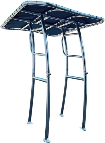 Vista 21 de FishMaster Pro Series - T-Top para Barcos de Pesca con Consola Central - Ajuste Universal - Recubrimiento en Polvo Negro - Parte Superior Negra