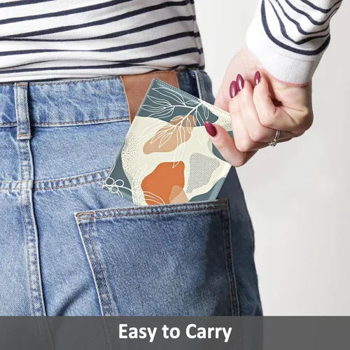Vista 7 de Nipichsha Cartera para mujer, billetera pequeña y delgada con bloqueo RFID para tarjetas de crédito, cartera de cuero compacta de dos pliegues