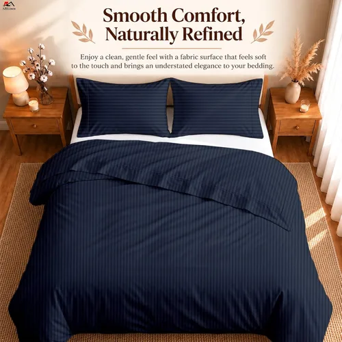 Vista 34 de ARlinen Juego de funda de edredón de tamaño individual, 100% algodón egipcio, juego de ropa de cama de 3 piezas con cierre de cremallera, incluye 1