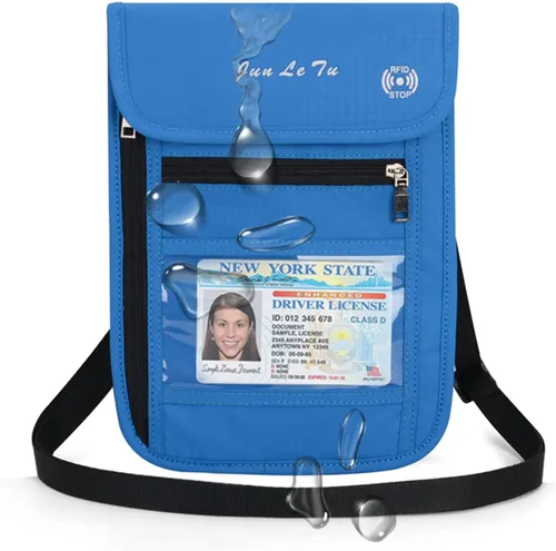Vista 14 de Soporte para pasaporte para viajes, cartera de pasaporte RFID con diseño de ventana visual, organizador de documentos multifuncional, bolsa de viaje