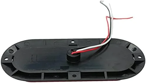 Vista 4 de Par de luces LED ovaladas cromadas de 6 pulgadas, color rojo, para parada, remolque, camión, RV, fabricadas en Estados Unidos (dos luces)