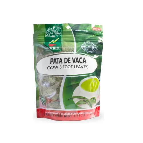 Vista 2 de HANAN PERUVIAN SECRETS Hojas de té sueltas de pata de vaca (Pata de Vaca) 100% hojas de Bauhinia forficata naturales de Perú 1.41oz (40g)