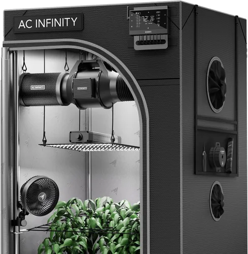 Vista 11 de AC Infinity Sistema de Cultivo AI Compacto 2x2, Kit de 1 Planta con Controlador AI de Autoaprendizaje, Flujo de Aire Dinámico y Control