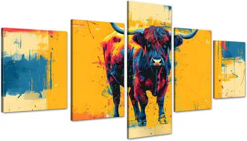 Vista 50 de 5 piezas de pintura sobre lienzo ardiente de fénix dibujado en estilo heráldico fuego fénix arte de pared vintage impresiones obras de arte arte