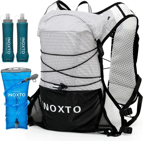 Vista 9 de IX INOXTO Running Vest Hydration Backpack, Lightweight Running Backpack Hydration Pack with 1.6L Water Bladder Daypack for Trail Running Hiking