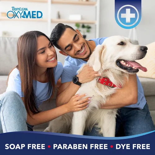 Vista 4 de TropiClean Oxymed - Acondicionador medicado para gatos y perros para picazón en la piel, acondicionador de avena calmante para perros y gatos, 20