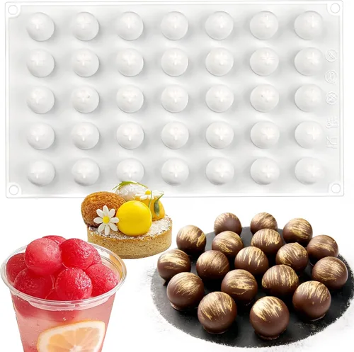 Vista 9 de Molde de silicona semiesfera para trufas de chocolate, caramelos, juego de 2 Soft Easy to Demold,30 Cavities for Ice Cubes, Jelly, Jello, Cake