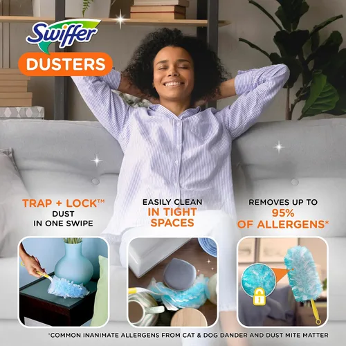 Vista 8 de Kit de inicio de plumeros Swiffer, el kit incluye 1 mango y 5 plumeros