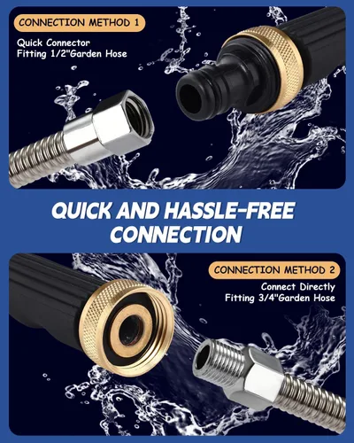 Vista 3 de 2026 Upgraded Jet Nozzle Power Washer for Garden Hose, Includes 2 High-Pressure Nozzles and Quick Connectors Hydro Jet High Pressure Washer Tools