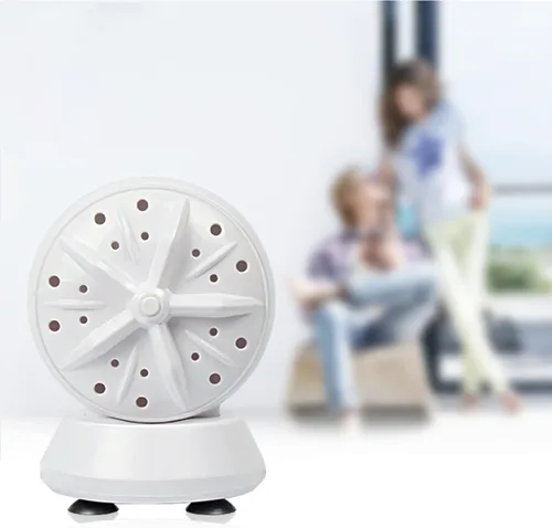 Vista 8 de Mini lavadora portátil 3 en 1 pequeña lavadora de viaje dormitorio limpiador doble turbina ultrasónica limpieza profunda USB enchufe en 5 V