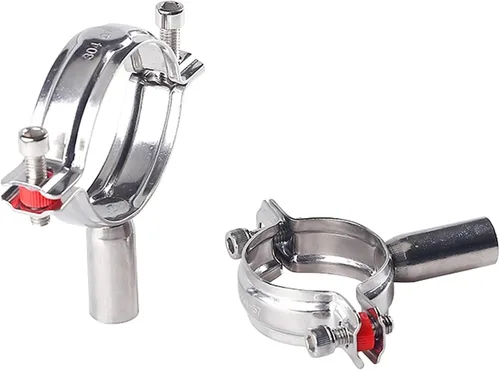 Vista 4 de Abrazadera de soporte de tubería de acero inoxidable, 2 piezas de soporte de tubo de anillo de suspensión, ajuste de abrazadera de tubo